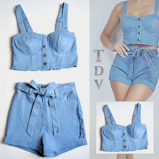 Flexi Denim Short-Set