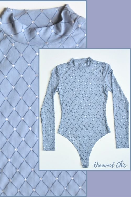 Bodysuit Mesh Diamond Pattern