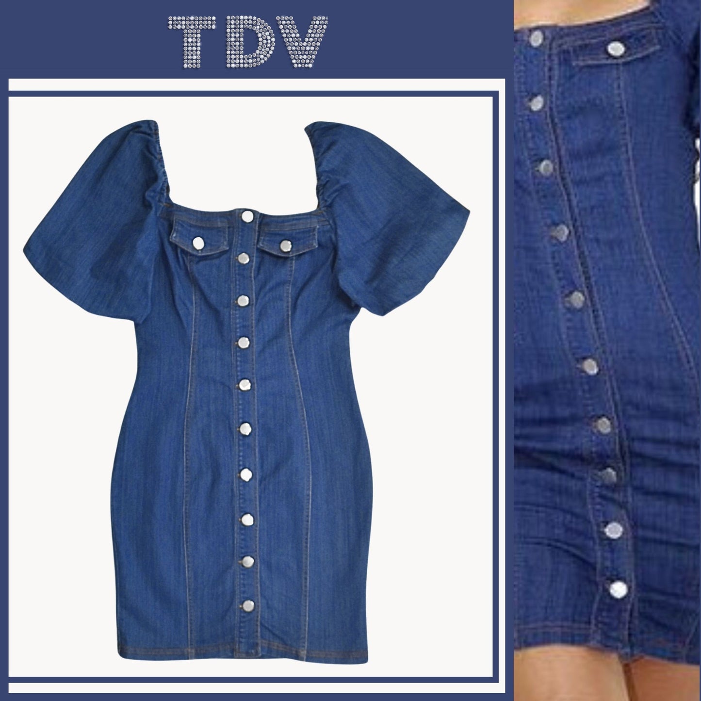 Denim Puff Sleeve Dress