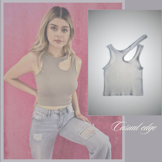 Crop-top pale grey