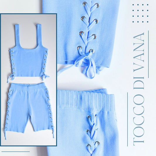 Side Lace-up Short Set